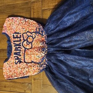 Hello Kitty By Sanrio Tutu Dress Girls XLarge 14-16 Blue Pink Sparkle